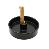 Ceramic Palo Santo Burner (4 in.) - Black-Earth Fairy Holistics