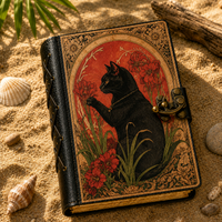 Cat Handmade Leather Tarot Journal for Spiritual Shops Book-Earth Fairy Holistics