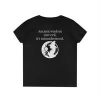Witch's Knot Wisdom Ladies' V-Neck T-Shirt-Earth Fairy Holistics
