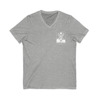 "We aren't bad; We just know our roots" Short Sleeve V-Neck Tee-Earth Fairy Holistics