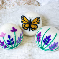 Butterfly Lavender Fields Set of 3 Eco Dryer Balls - MONARCH-Earth Fairy Holistics