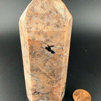 Peach Moonstone/Black Tourmaline Tower-Earth Fairy Holistics