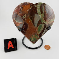 Money Agate Hearts on Stand