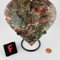 Money Agate Hearts on Stand