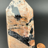 Peach Moonstone/Black Tourmaline Tower-Earth Fairy Holistics
