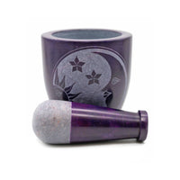 Soapstone Mortar & Pestle - Purple Celestial (Tall)-Earth Fairy Holistics
