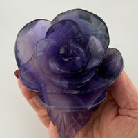 Fluorite Flower on Leaf-Earth Fairy Holistics