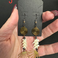 Bone & Stone: Sacred Balance Earrings-Earth Fairy Holistics