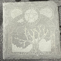 Pentacle/Triple Moon Slate Coasters