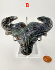 Moss Agate Ox Head Carvings-Earth Fairy Holistics