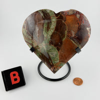 Money Agate Hearts on Stand