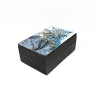 Wooden Storage Box (6 x 4 in.) - Blue Dream Catcher (Black)-Earth Fairy Holistics