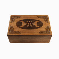 Pentacle Moon Wooden Box 4x6-Earth Fairy Holistics