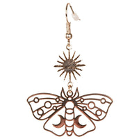 Moth Sun And Moon Earrings-Earth Fairy Holistics