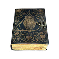 Owl Tarot Leather Journal Grimoire Notebook Diary Cover-Earth Fairy Holistics