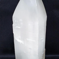 Natural Carved Selenite Obelisk Tower 7-8"H