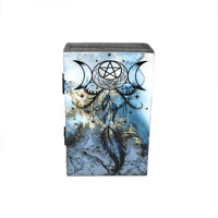 Wooden Storage Box (6 x 4 in.) - Blue Dream Catcher (Black)-Earth Fairy Holistics