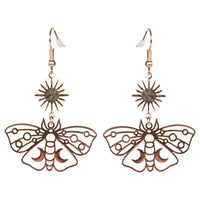 Moth Sun And Moon Earrings-Earth Fairy Holistics