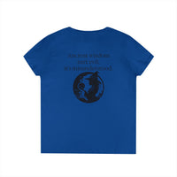Witch's Knot Wisdom Ladies' V-Neck T-Shirt-Earth Fairy Holistics