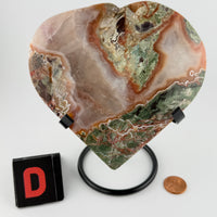 Money Agate Hearts on Stand