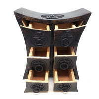 Pentagram Wooden Chest with 6 Drawers-Earth Fairy Holistics