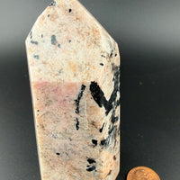 Peach Moonstone/Black Tourmaline Tower-Earth Fairy Holistics