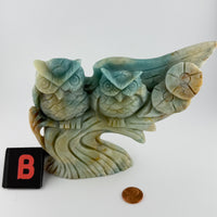 Caribbean Calcite Owl Carving