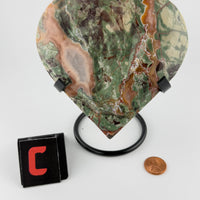 Money Agate Hearts on Stand