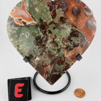 Money Agate Hearts on Stand