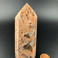 Peach Moonstone/Black Tourmaline Tower-Earth Fairy Holistics