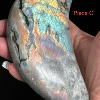 Labradorite Moon With Stand-Earth Fairy Holistics