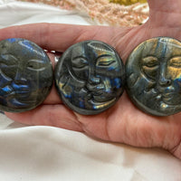 Labradorite Sun and Moon Carving-Earth Fairy Holistics