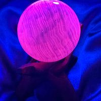 Mangano Calcite Sphere (UV Reactive)-Earth Fairy Holistics