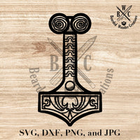 Mjolnir Digital File SVG, DXF, PNG, JPG-Earth Fairy Holistics