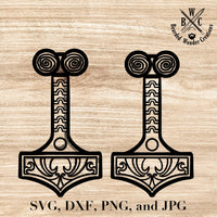 Mjolnir Digital File SVG, DXF, PNG, JPG-Earth Fairy Holistics