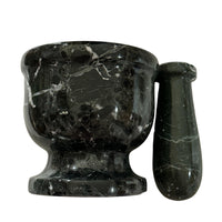 Black Zebra Marble Mortar & Pestle 4"-Earth Fairy Holistics