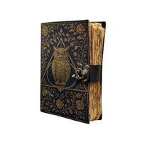 Owl Tarot Leather Journal Grimoire Notebook Diary Cover-Earth Fairy Holistics