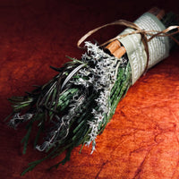 CEDAR SMOKE CLEANSING STICK + Rosemary, Thyme + Cinnamon-Earth Fairy Holistics
