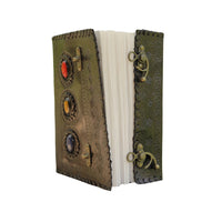 3 Stone Leather Journal Vintage Travel Journal Grimoire Book-Earth Fairy Holistics