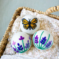 Butterfly Lavender Fields Set of 3 Eco Dryer Balls - MONARCH-Earth Fairy Holistics