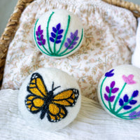 Butterfly Lavender Fields Set of 3 Eco Dryer Balls - MONARCH-Earth Fairy Holistics