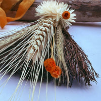 Decorated Cinnamon Broom with Dried Autumn Harvest Florals-Earth Fairy Holistics