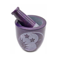 Soapstone Mortar & Pestle - Purple Celestial (Tall)-Earth Fairy Holistics