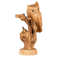WOODEN PERCHED OWL-Earth Fairy Holistics