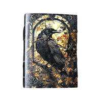 Raven Leather Journal Gothic Grimoire Tarot Blank Journal-Earth Fairy Holistics