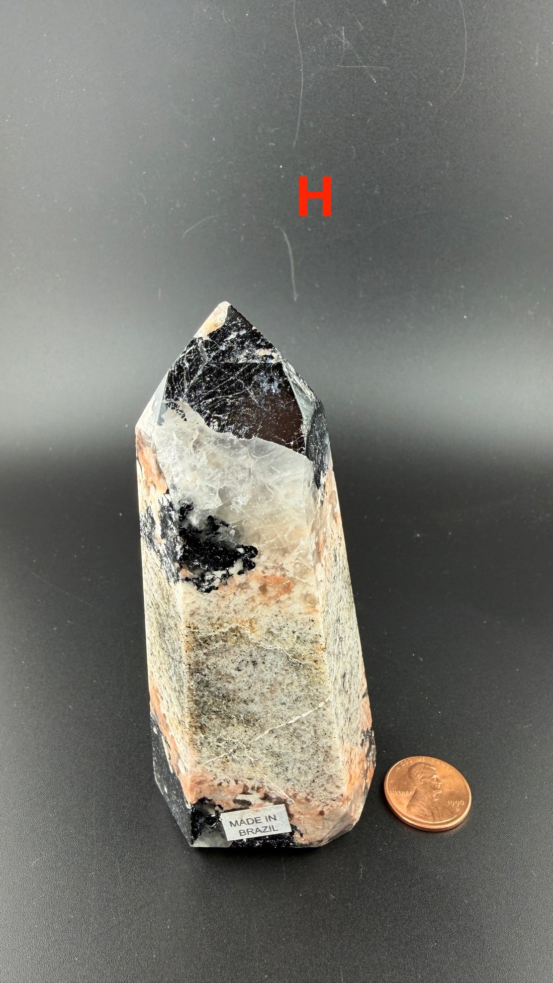 Peach Moonstone/Black Tourmaline Tower-Earth Fairy Holistics