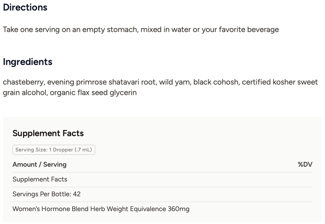 Zuma Nutrition Women's Hormone Tonic