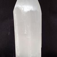 Natural Carved Selenite Obelisk Tower 7-8"H