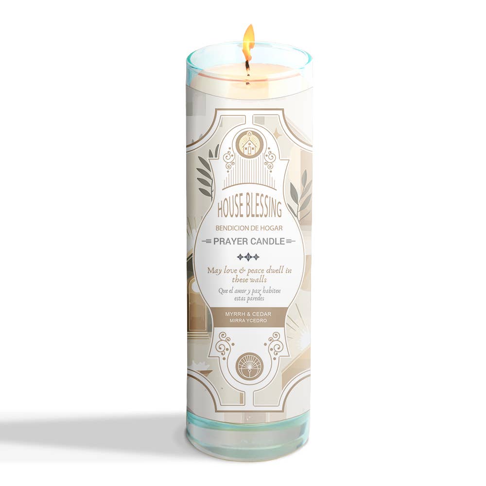 Prayer Candle - House Blessing (8 in., 9.5 oz)-Earth Fairy Holistics