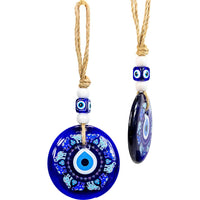 Glass Evil Eye Wall Hanging Talisman Circle of Fatima Hands-Earth Fairy Holistics